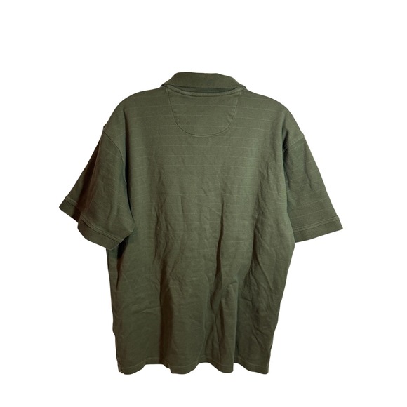 Arrow Mens Green Striped Short Sleeve Polo Shirt Size Large - Picture 2 of 7